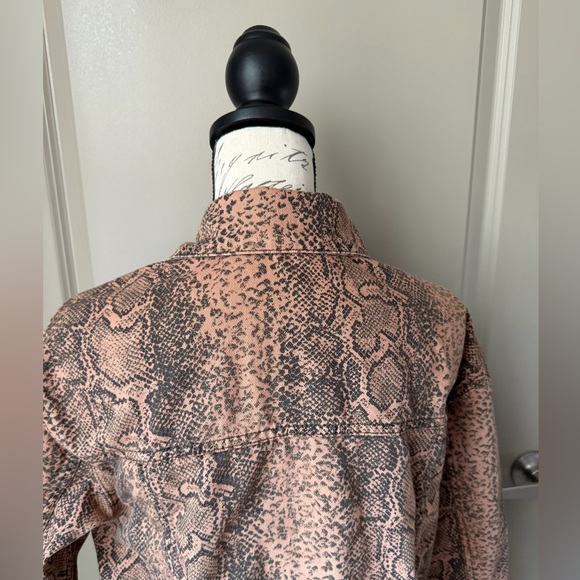Free People Snake Print Trucker Jean Jacket - Picture 11 of 13